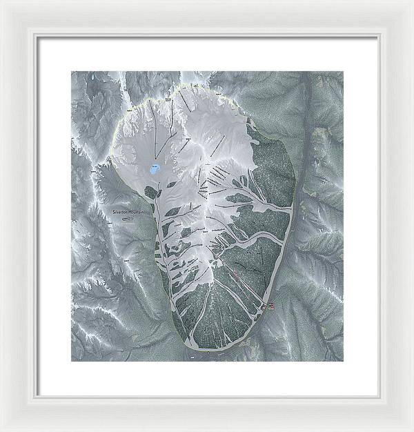 Silverton Ski Trail Map - Framed Print - Powderaddicts