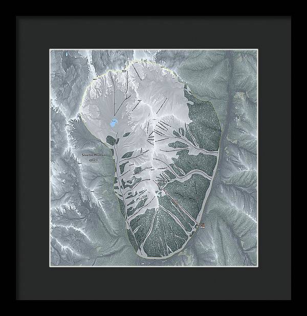 Silverton Ski Trail Map - Framed Print - Powderaddicts