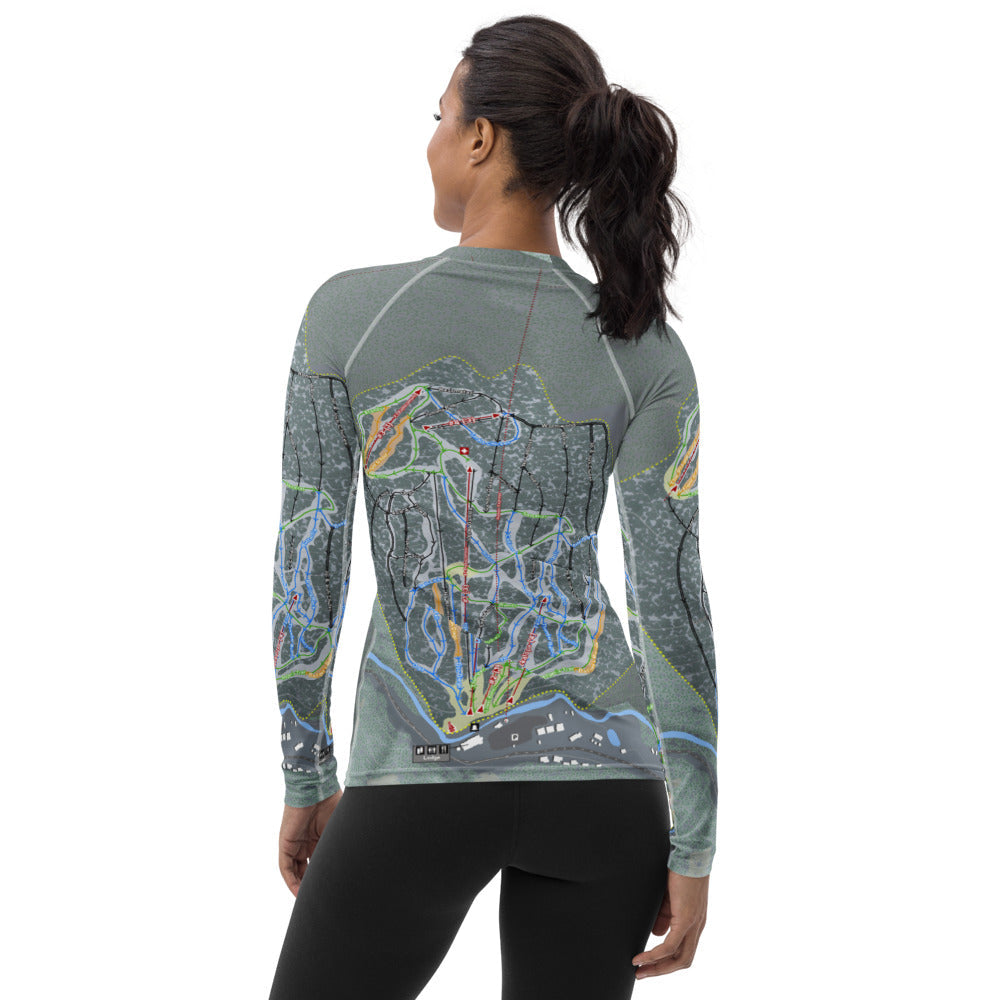 Sipapu, New Mexico Ski Trail Map Women's Base Layer Top - Powderaddicts