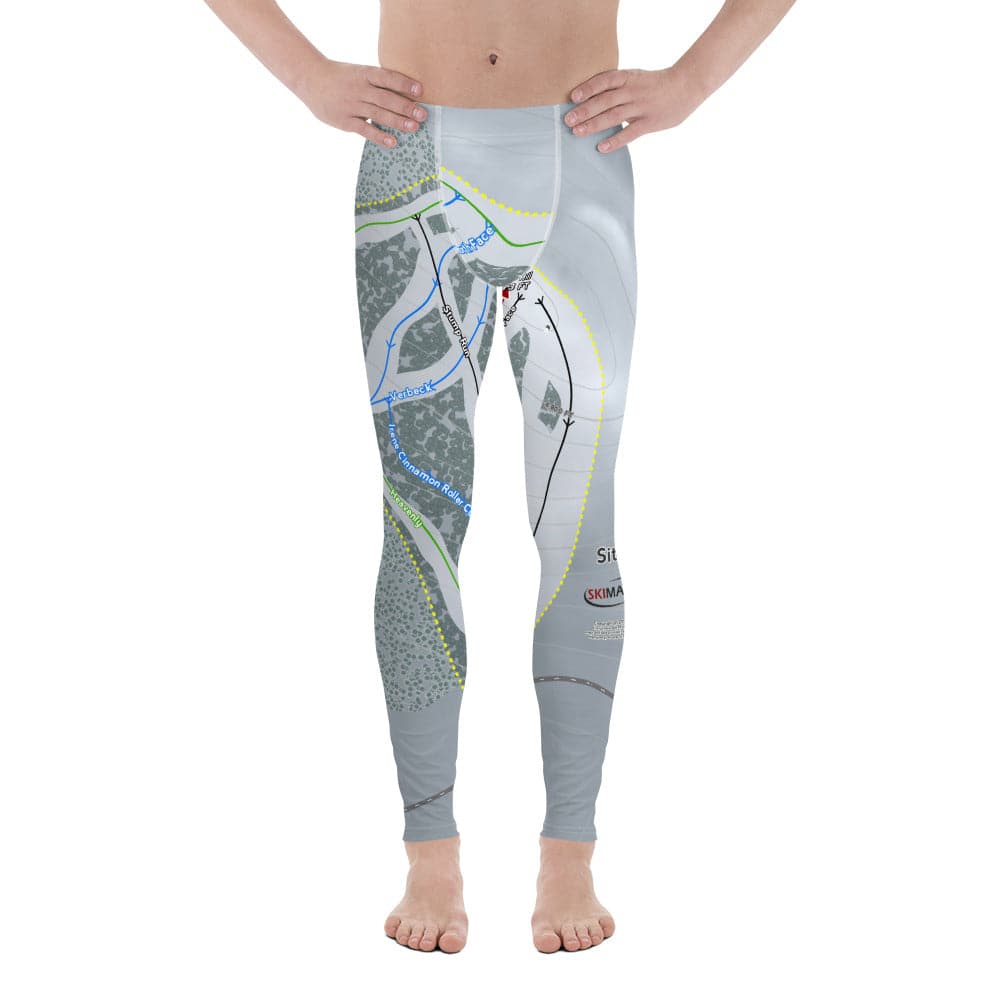 Sitz mark, Washington Ski Trail Map Men's Base Layer Bottom - Powderaddicts