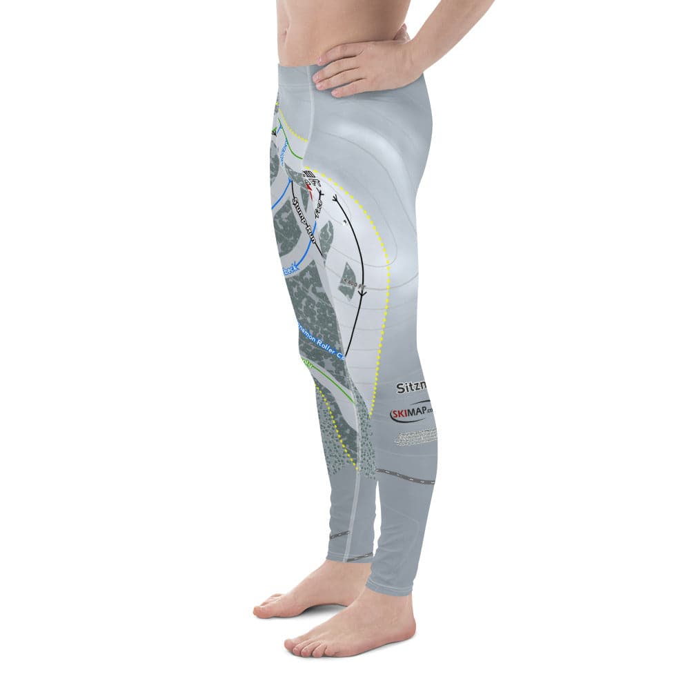Sitz mark, Washington Ski Trail Map Men's Base Layer Bottom - Powderaddicts