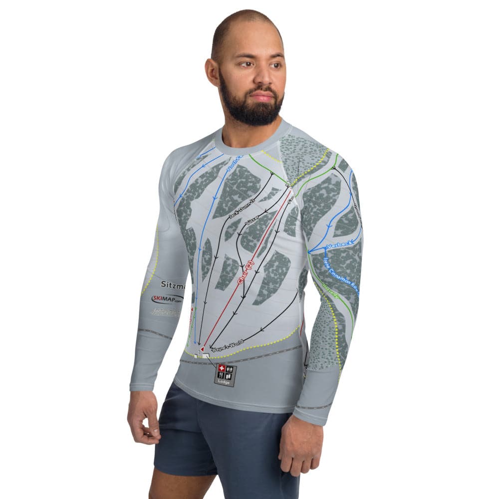 Sitz mark, Washington Ski Trail Map Men's Base Layer Top - Powderaddicts