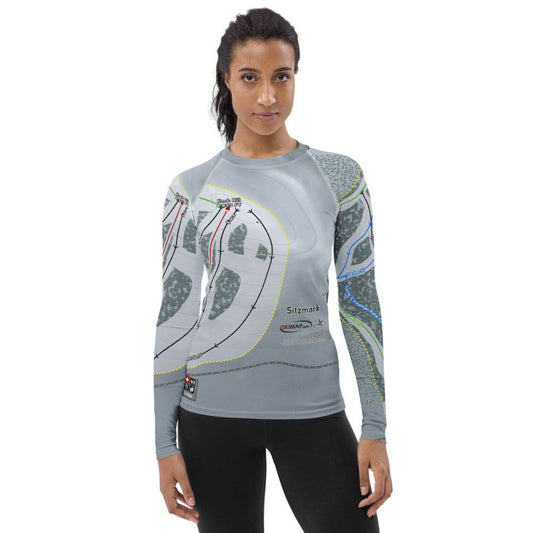 Sitz mark, Washington Ski Trail Map Women's Base Layer Top - Powderaddicts