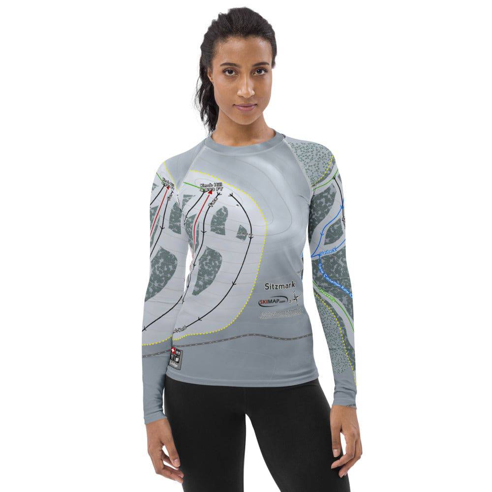 Sitz mark, Washington Ski Trail Map Women's Base Layer Top - Powderaddicts