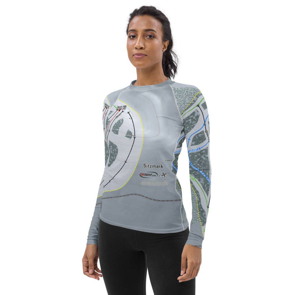 Sitz mark, Washington Ski Trail Map Women's Base Layer Top - Powderaddicts