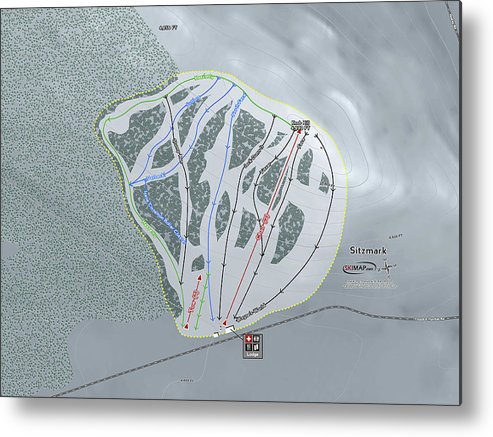 Sitzmark Ski Trail Map - Metal Print - Powderaddicts