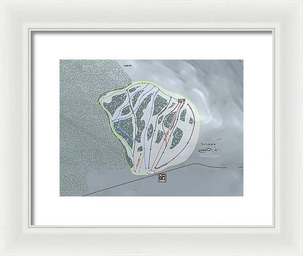 Sitzmark Ski Trail Map - Framed Print - Powderaddicts