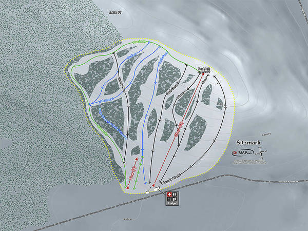 Sitzmark Ski Trail Map - Art Print - Powderaddicts
