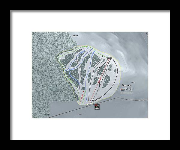 Sitzmark Ski Trail Map - Framed Print - Powderaddicts