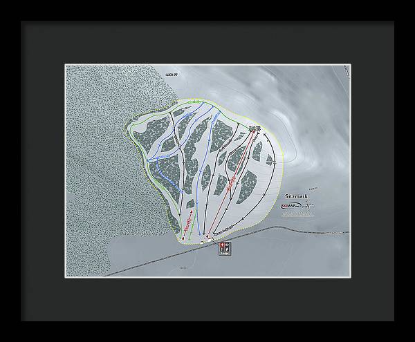 Sitzmark Ski Trail Map - Framed Print - Powderaddicts
