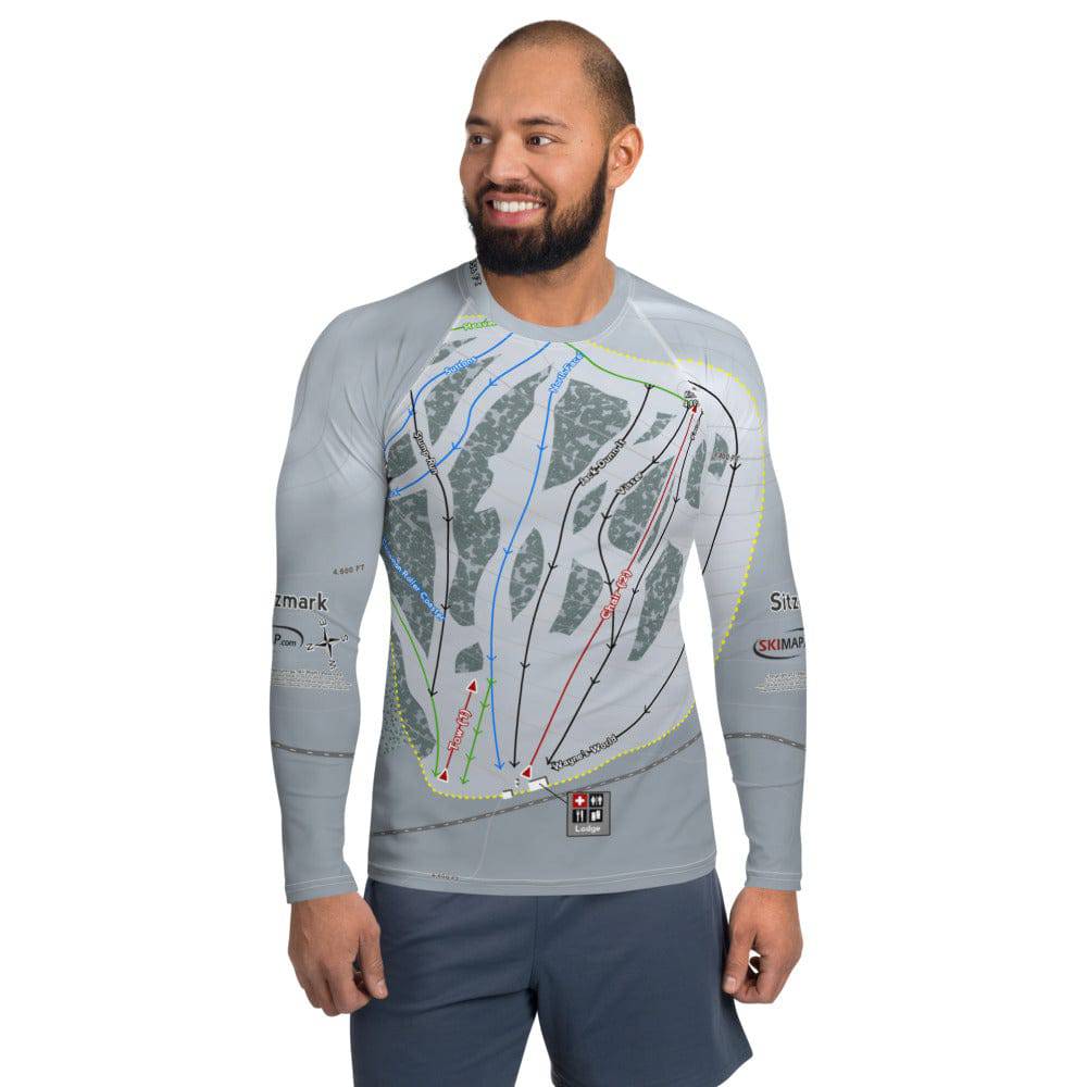 Sitzmark, Washington Ski Trail Map Men's Base Layer Top