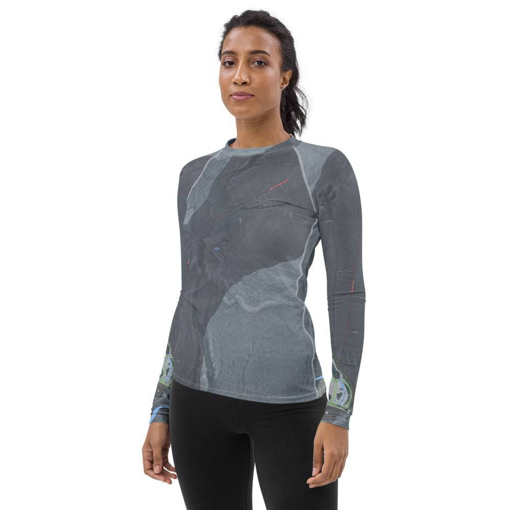 Skeetawk, Alaska Ski Trail Map Women&#39;s Base Layer Top - Powderaddicts