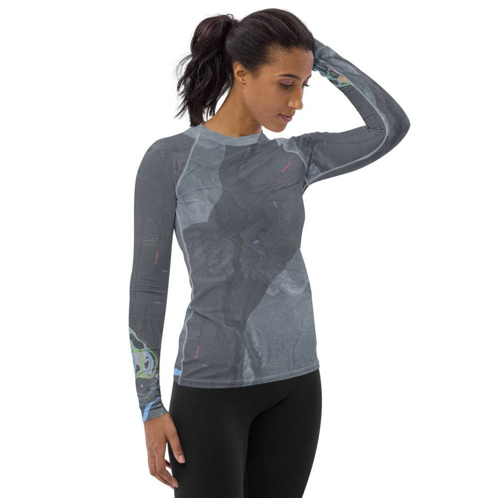 Skeetawk, Alaska Ski Trail Map Women&#39;s Base Layer Top - Powderaddicts