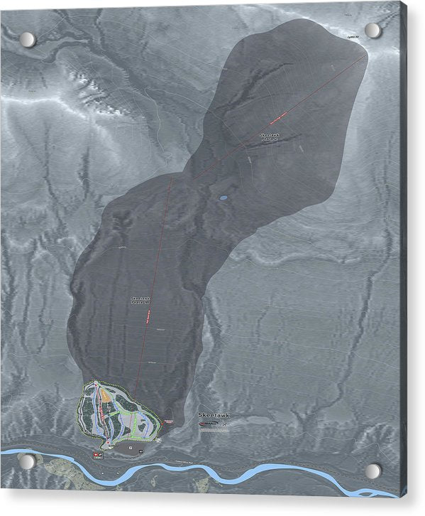 Skeetawk Ski Trail Map - Acrylic Print - Powderaddicts