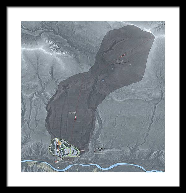 Skeetawk Ski Trail Map - Framed Print - Powderaddicts