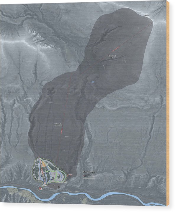 Skeetawk Ski Trail Map - Wood Print - Powderaddicts