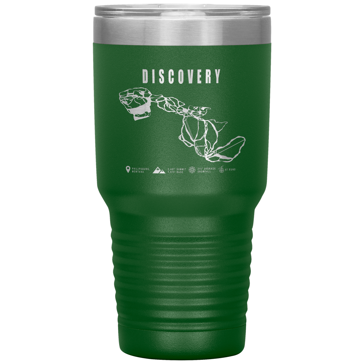 Discovery Montana Ski Trail Map 30oz Tumbler - Powderaddicts