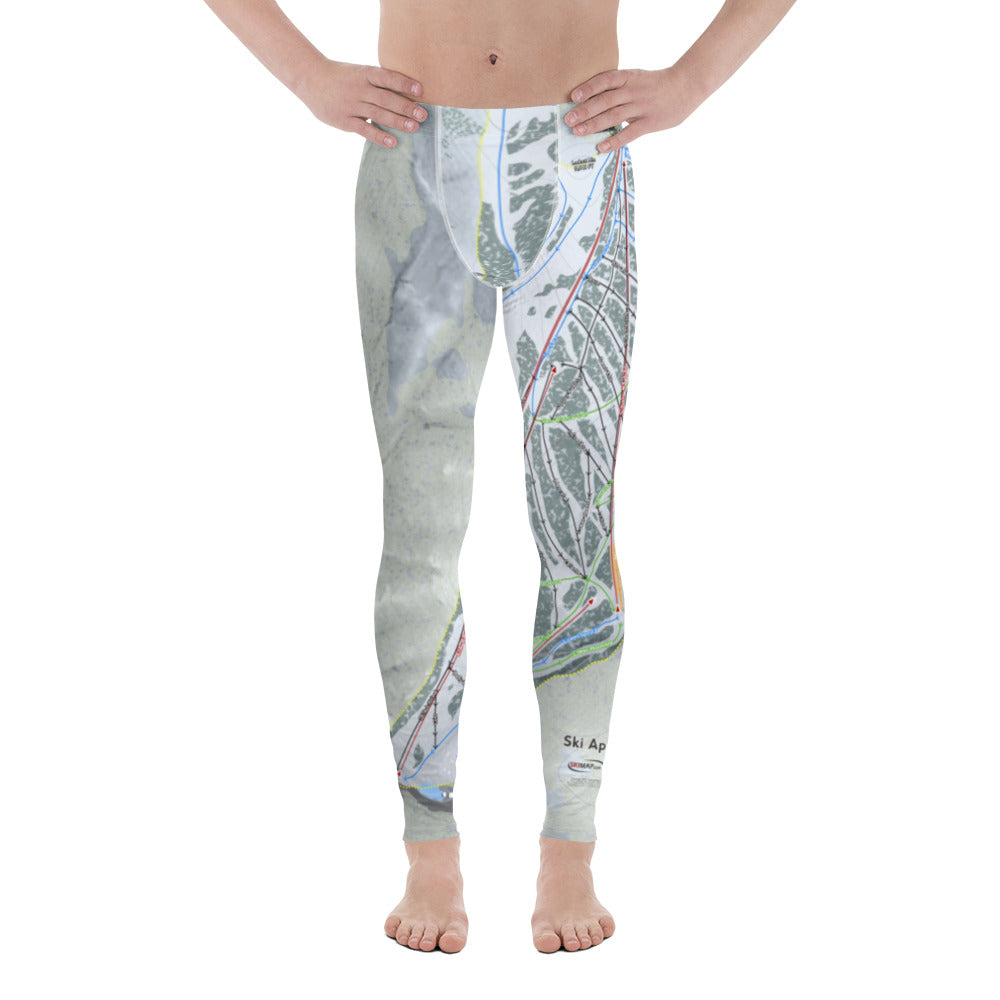 Ski Apache, New Mexico Ski Trail Map Men's Base Layer Bottom - Powderaddicts
