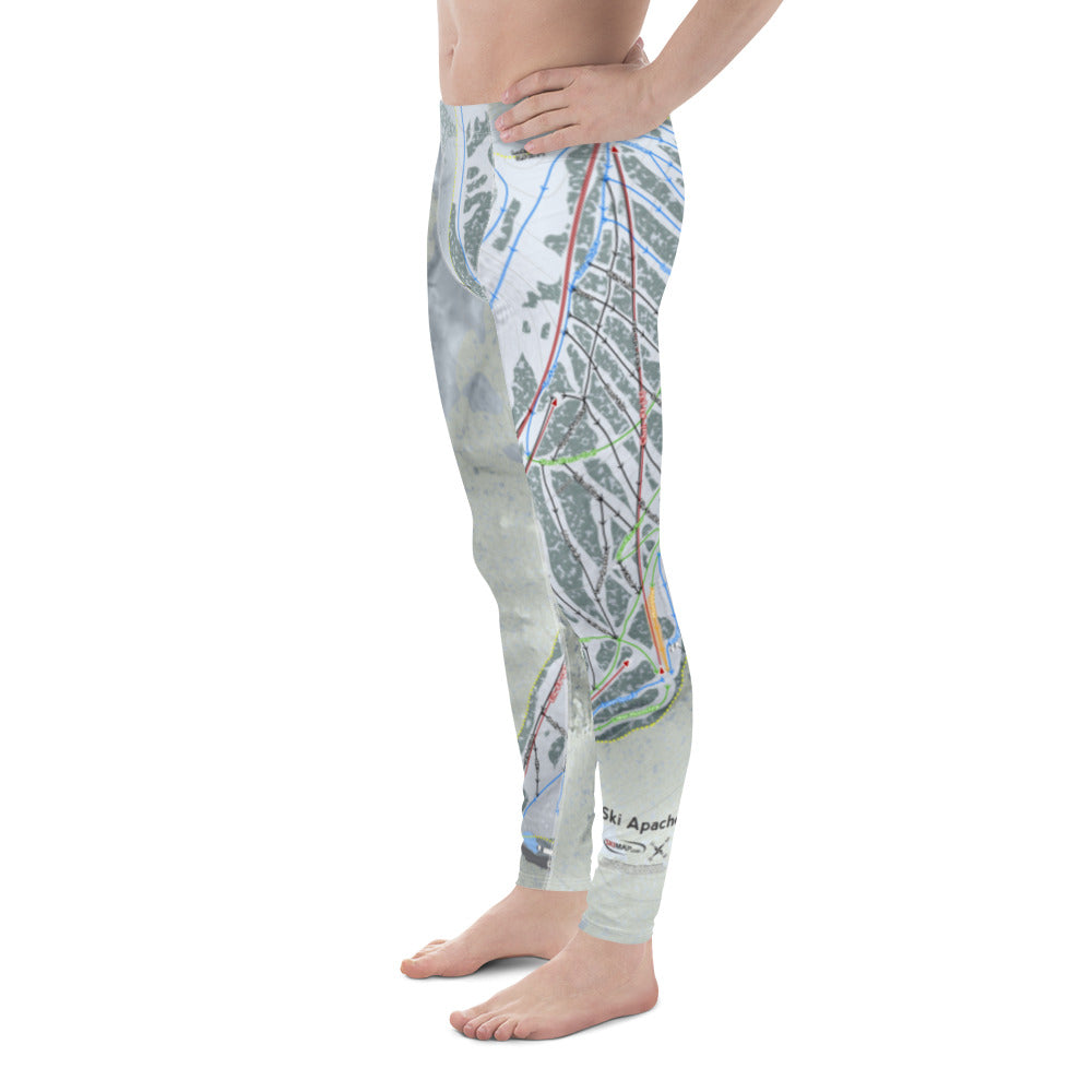 Ski Apache, New Mexico Ski Trail Map Men's Base Layer Bottom - Powderaddicts