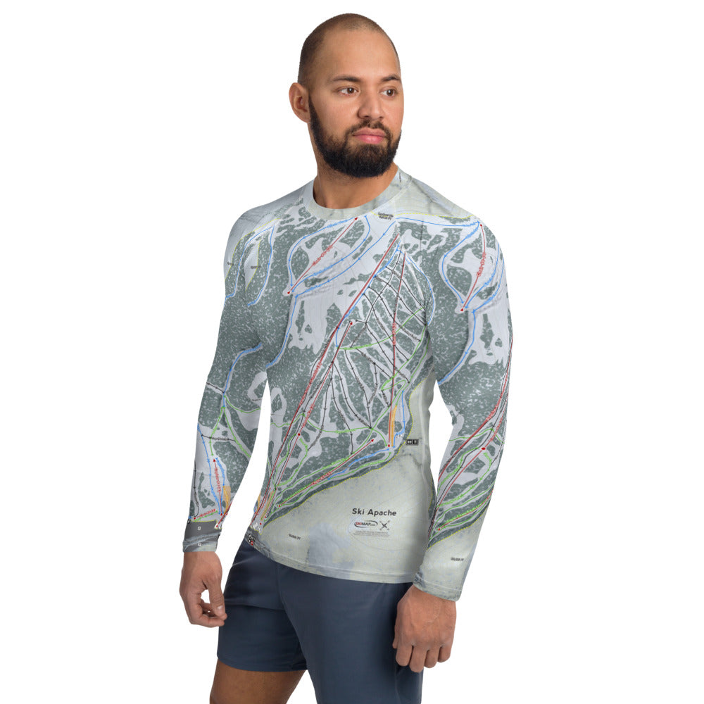 Ski Apache, New Mexico Ski Trail Map Men's Base Layer Top - Powderaddicts