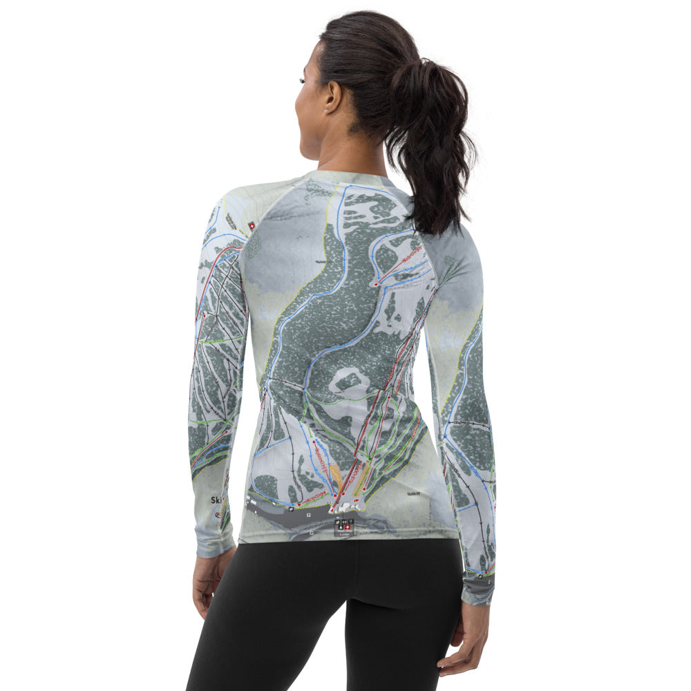 Ski Apache, New Mexico Ski Trail Map Women's Base Layer Top - Powderaddicts
