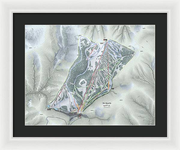 Ski Apache Ski Trail Map - Framed Print - Powderaddicts