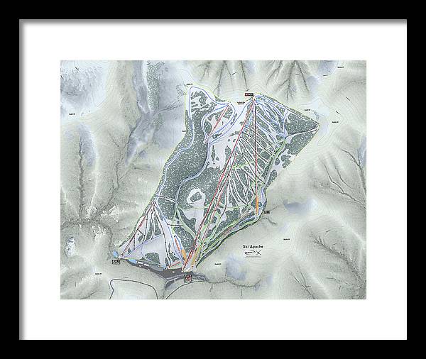 Ski Apache Ski Trail Map - Framed Print - Powderaddicts