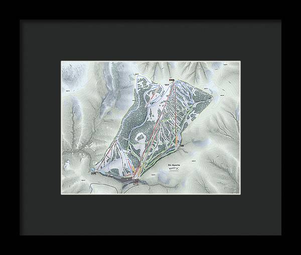 Ski Apache Ski Trail Map - Framed Print - Powderaddicts