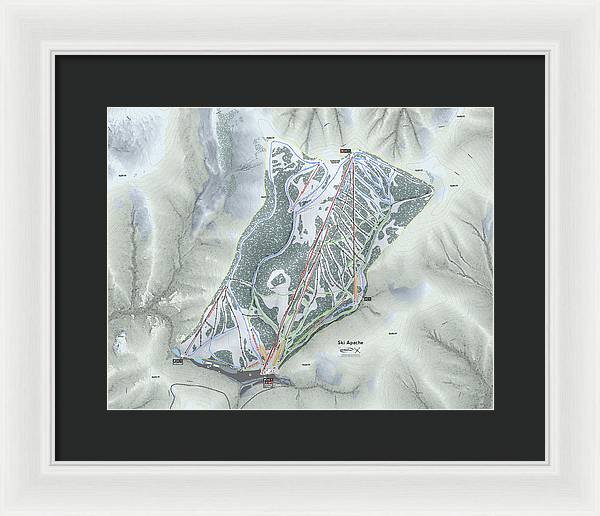Ski Apache Ski Trail Map - Framed Print - Powderaddicts