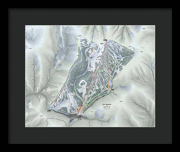 Ski Apache Ski Trail Map - Framed Print - Powderaddicts