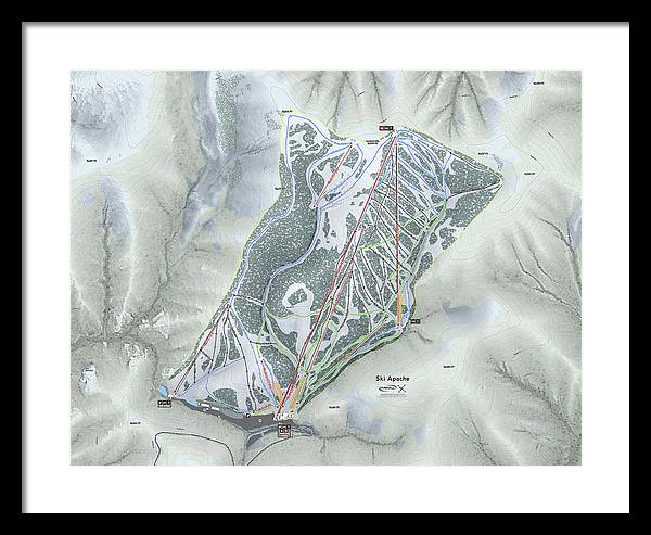 Ski Apache Ski Trail Map - Framed Print - Powderaddicts
