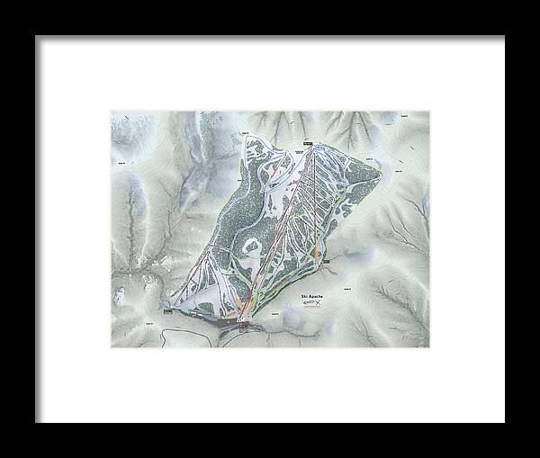 Ski Apache Ski Trail Map - Framed Print - Powderaddicts