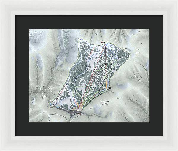 Ski Apache Ski Trail Map - Framed Print - Powderaddicts
