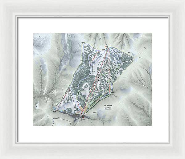 Ski Apache Ski Trail Map - Framed Print - Powderaddicts