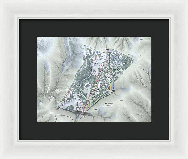 Ski Apache Ski Trail Map - Framed Print - Powderaddicts