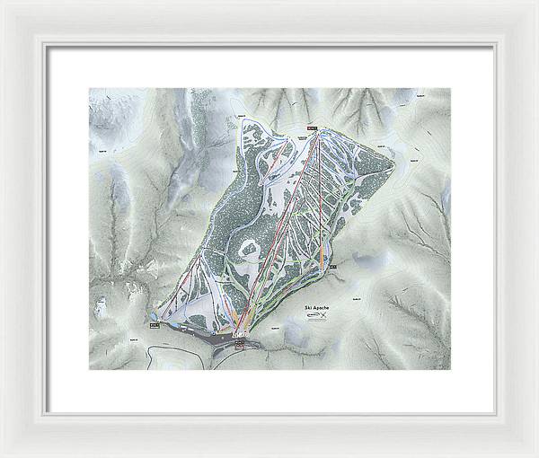 Ski Apache Ski Trail Map - Framed Print - Powderaddicts