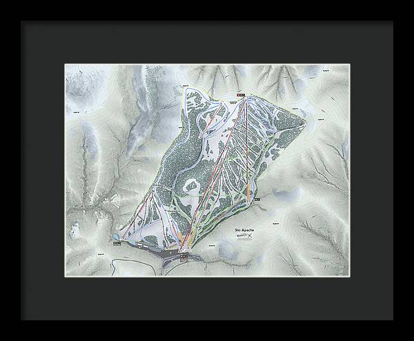 Ski Apache Ski Trail Map - Framed Print - Powderaddicts