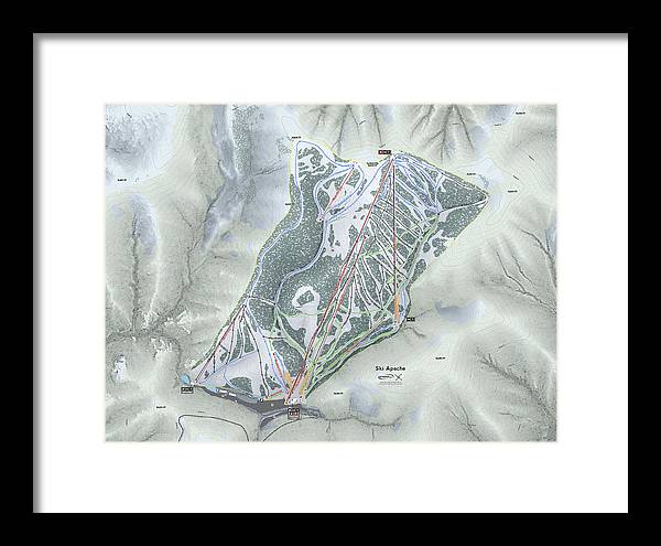 Ski Apache Ski Trail Map - Framed Print - Powderaddicts