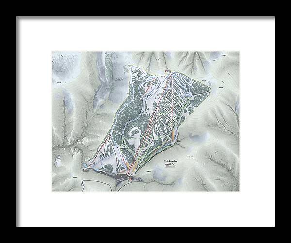 Ski Apache Ski Trail Map - Framed Print - Powderaddicts