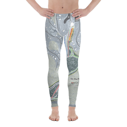 Ski Big Bear, Pennsylvania Ski Trail Map Men's Base Layer Bottom - Powderaddicts