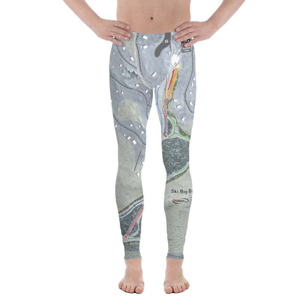 Ski Big Bear, Pennsylvania Ski Trail Map Men's Base Layer Bottom - Powderaddicts