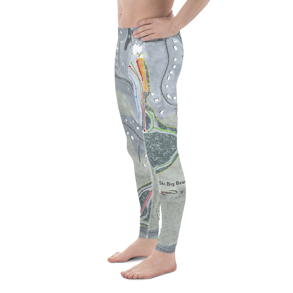 Ski Big Bear, Pennsylvania Ski Trail Map Men's Base Layer Bottom - Powderaddicts