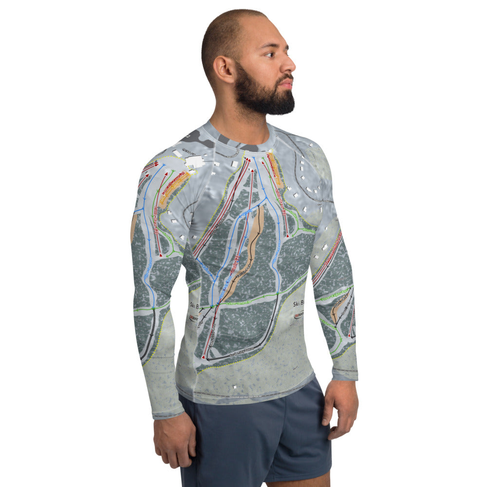 Ski Big Bear, Pennsylvania Ski Trail Map Men's Base Layer Top - Powderaddicts