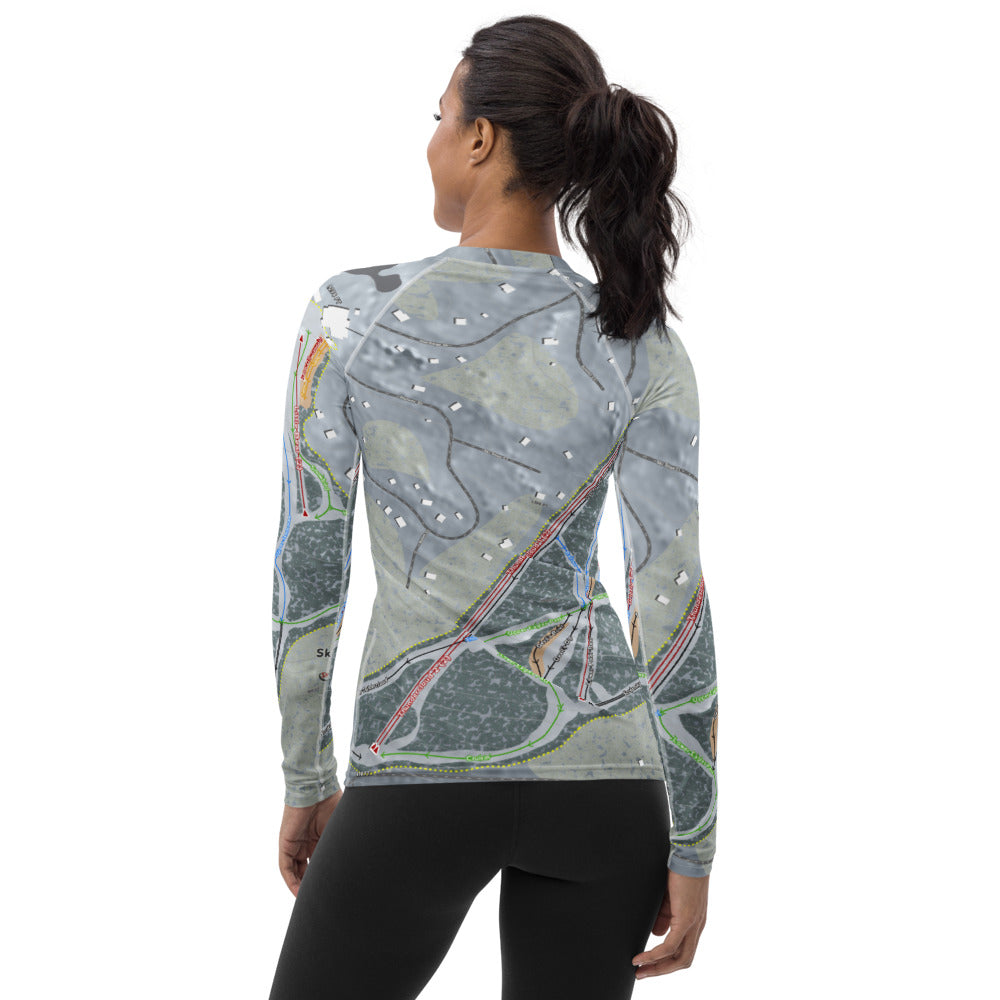 Ski Big Bear, Pennsylvania Ski Trail Map Women's Base Layer Top - Powderaddicts