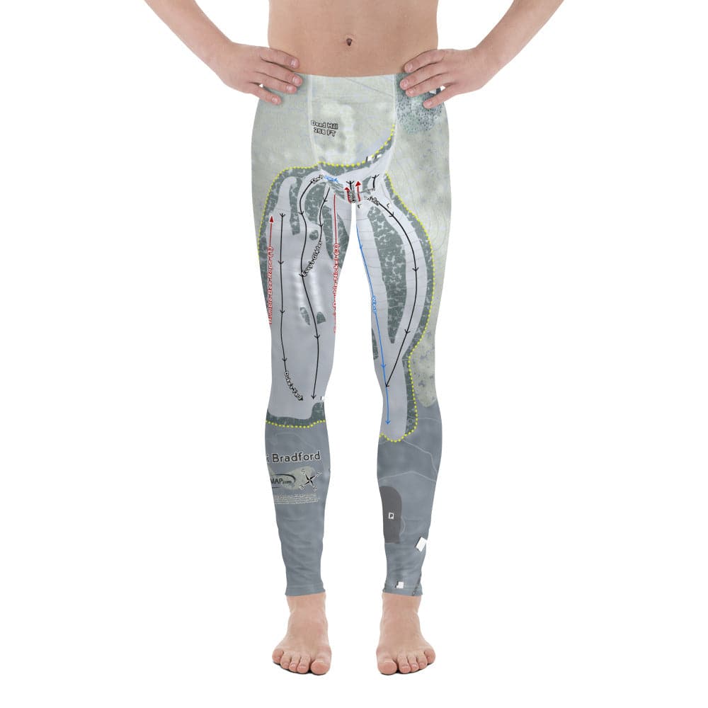 Ski Bradford, Massachusetts Ski Trail Map Men's Base Layer Bottom