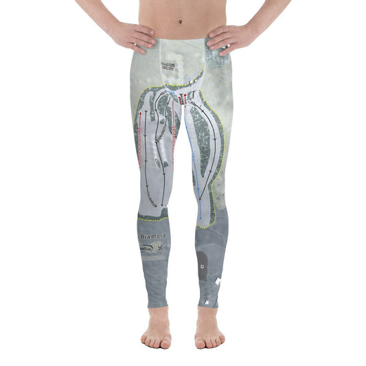 Ski Bradford, Massachusetts Ski Trail Map Men's Base Layer Bottom - Powderaddicts