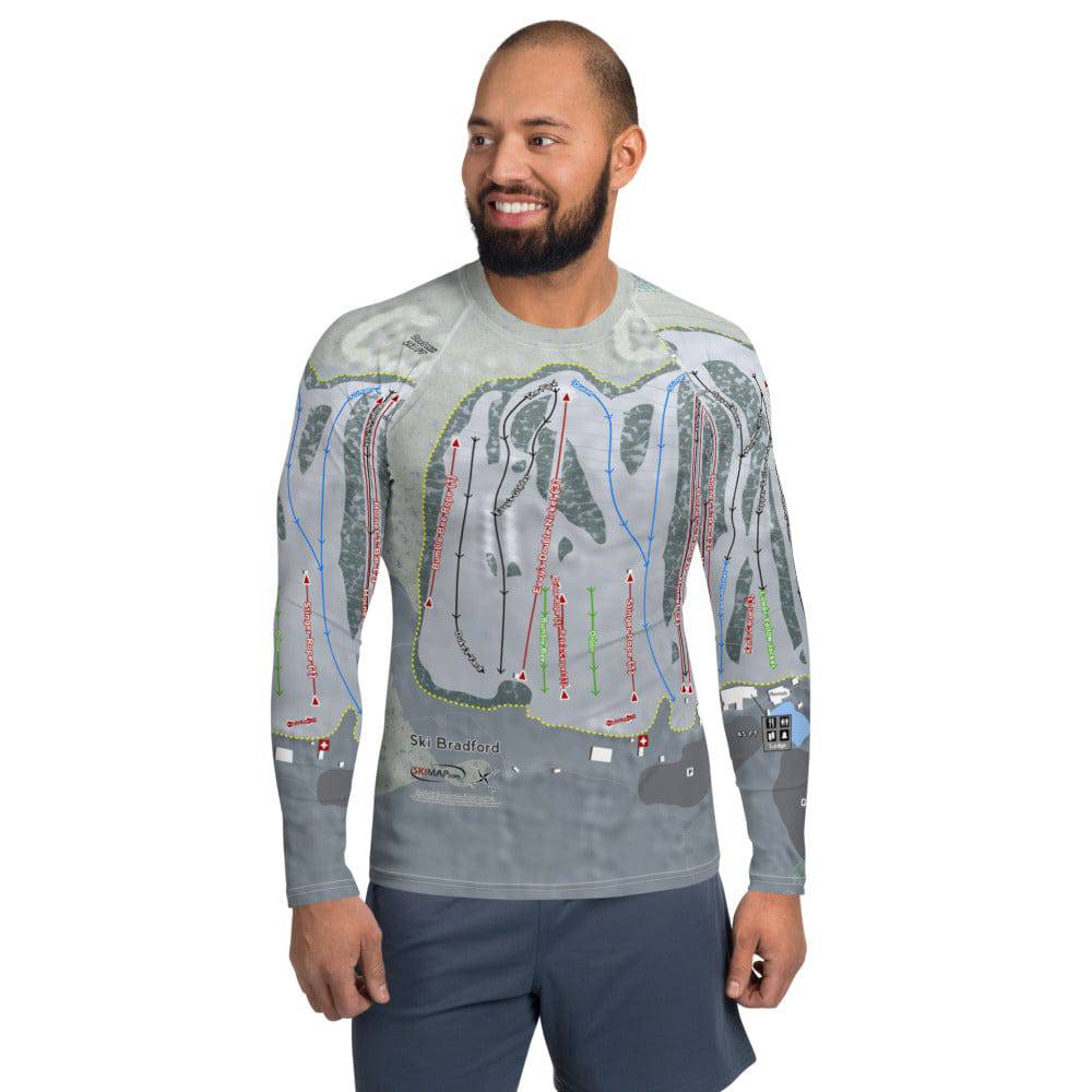 Ski Bradford ,Massachusetts Ski Trail Map Men's Base Layer Top
