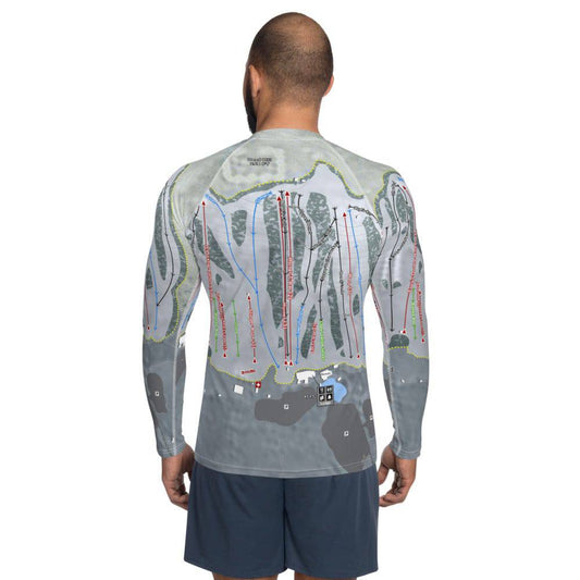 Ski Bradford ,Massachusetts Ski Trail Map Men's Base Layer Top - Powderaddicts