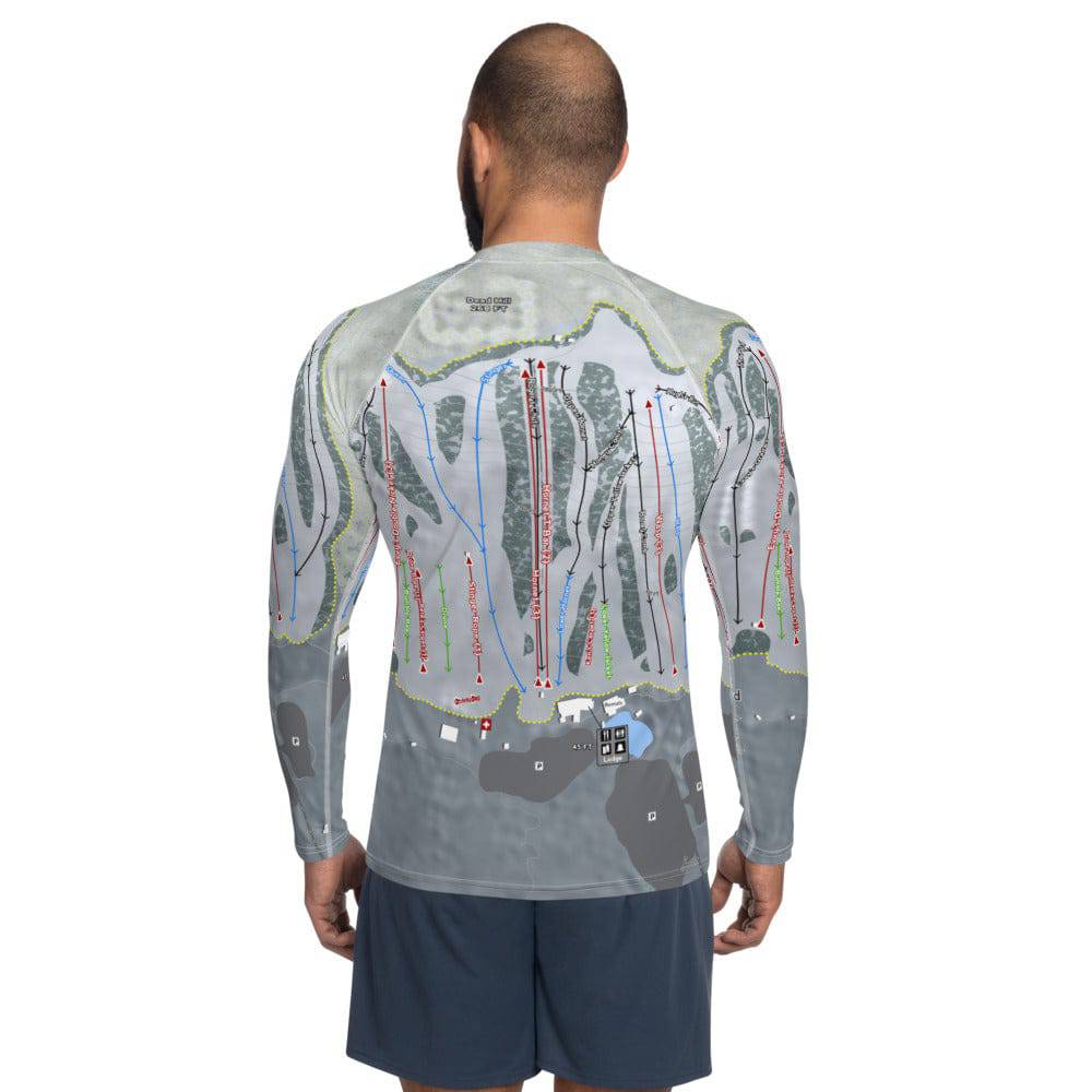 Ski Bradford ,Massachusetts Ski Trail Map Men's Base Layer Top - Powderaddicts