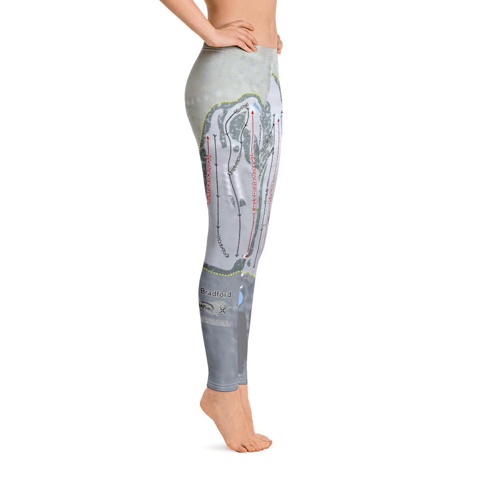 Ski Bradford, Massachusetts Ski Trail Map Women's Base Layer Bottom - Powderaddicts